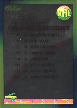 #268 Checklist - Los Angeles Kings / Montreal Canadiens - 1994-95 Score - Gold Line Hockey