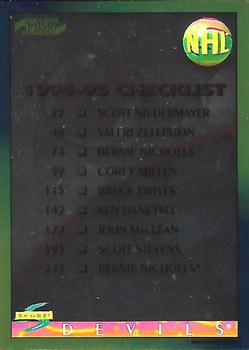 #269 Checklist - New Jersey Devils / New York Islanders - 1994-95 Score - Gold Line Hockey