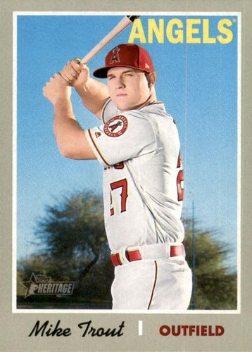 #485 Mike Trout - Los Angeles Angels - 2019 Topps Heritage Baseball