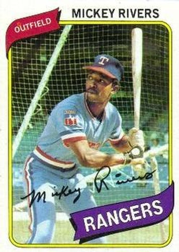 #485 Mickey Rivers - Texas Rangers - 1980 Topps Baseball