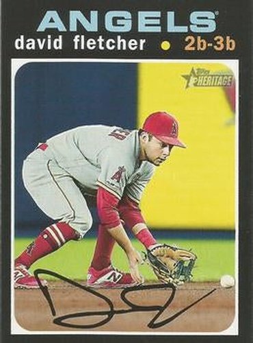 #485 David Fletcher - Los Angeles Angels - 2020 Topps Heritage Baseball