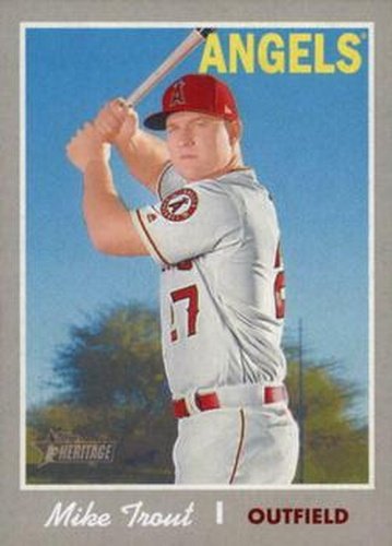 #485c Mike Trout - Los Angeles Angels - 2019 Topps Heritage Baseball