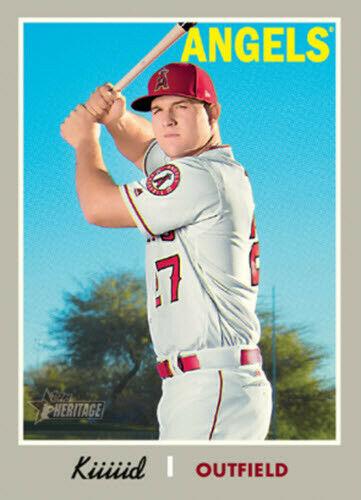 #485d Mike Trout - Los Angeles Angels - 2019 Topps Heritage Baseball