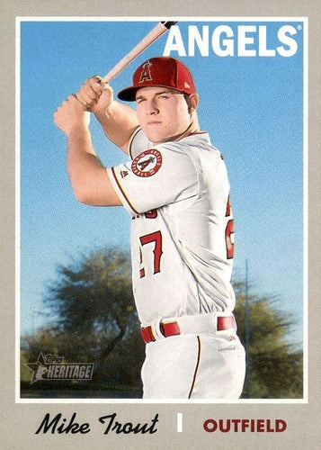 #485e Mike Trout - Los Angeles Angels - 2019 Topps Heritage Baseball