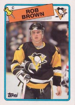 #109 Rob Brown - Pittsburgh Penguins - 1988-89 Topps Hockey