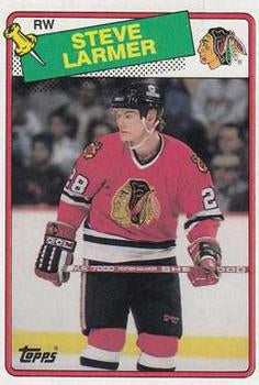 #154 Steve Larmer - Chicago Blackhawks - 1988-89 Topps Hockey