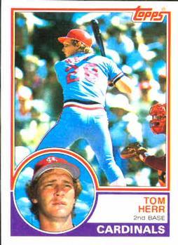 #489 Tom Herr - St. Louis Cardinals - 1983 Topps Baseball