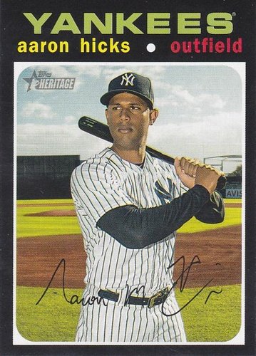 #489 Aaron Hicks - New York Yankees - 2020 Topps Heritage Baseball