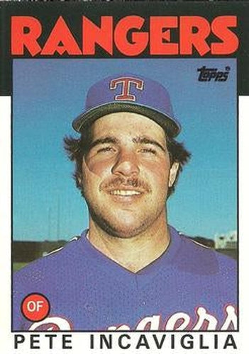 #48T Pete Incaviglia - Texas Rangers - 1986 Topps Traded Baseball