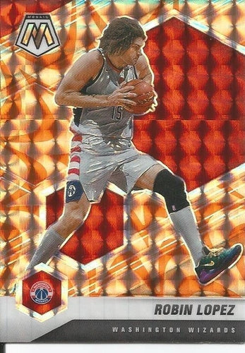 #48 Robin Lopez - Washington Wizards - 2020-21 Panini Mosaic - Mosaic Reactive Orange Basketball