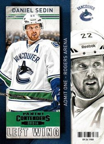 #48 Daniel Sedin - Vancouver Canucks - 2013-14 Panini Contenders Hockey