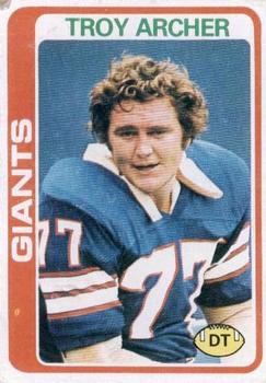 #492 Troy Archer - New York Giants - 1978 Topps Football