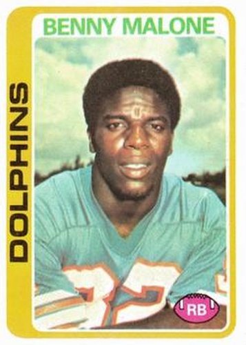 #493 Benny Malone - Miami Dolphins - 1978 Topps Football
