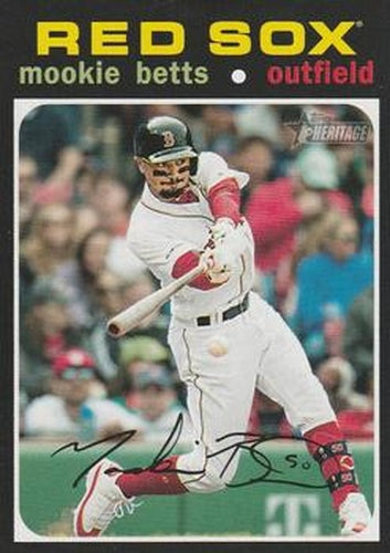 #493b Mookie Betts - Boston Red Sox - 2020 Topps Heritage Baseball