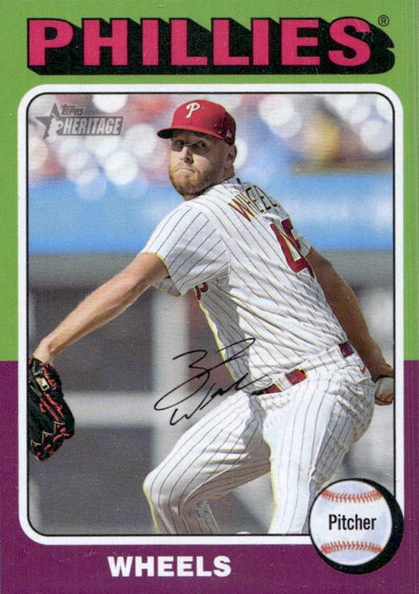 #493b Zack Wheeler - Philadelphia Phillies - 2024 Topps Heritage Baseball