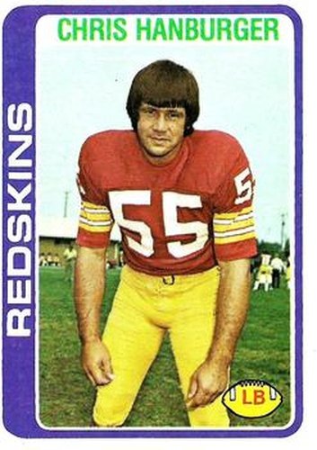#495 Chris Hanburger - Washington Redskins - 1978 Topps Football