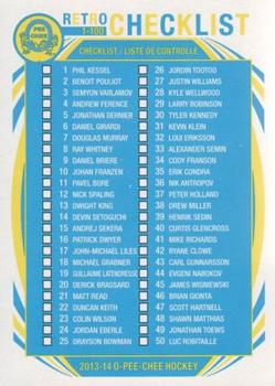#496 Checklist: 1-100 - 2013-14 O-Pee-Chee - Retro Hockey