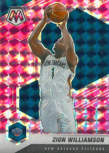 #49 Zion Williamson - New Orleans Pelicans - 2020-21 Panini Mosaic - Mosaic Camo Pink Basketball