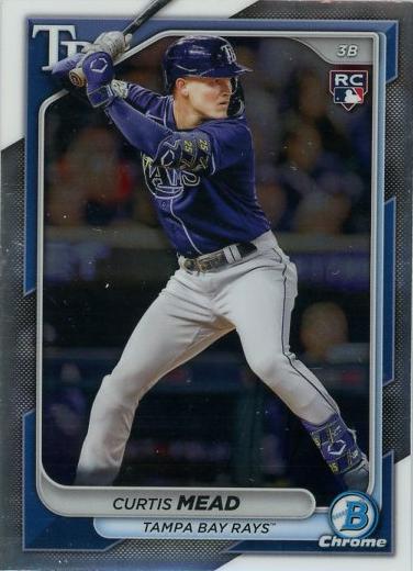 #49 Curtis Mead - Tampa Bay Rays - 2024 Bowman Chrome Baseball
