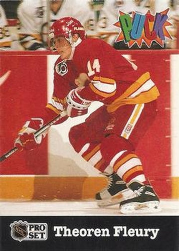 #4 Theoren Fleury - Calgary Flames - 1991-92 Pro Set PUCK Hockey