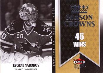 #SC4 Evgeni Nabokov - San Jose Sharks - 2008-09 Ultra - Season Crowns Hockey