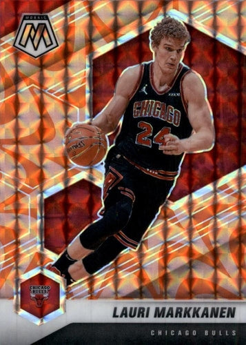 #4 Lauri Markkanen - Chicago Bulls - 2020-21 Panini Mosaic - Mosaic Reactive Orange Basketball