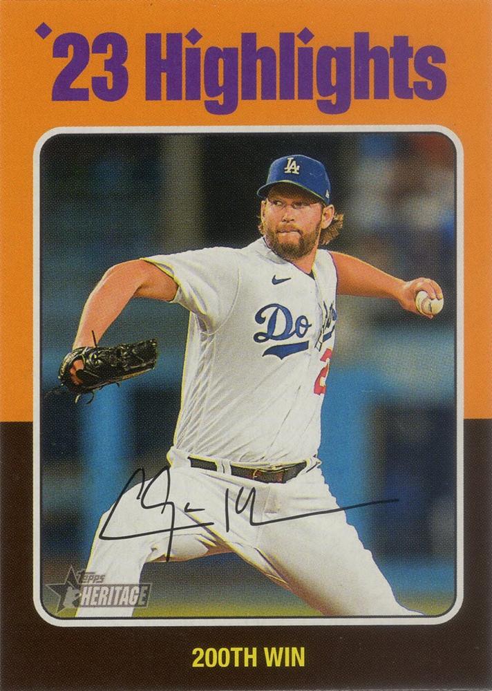 #4 200th Win (Clayton Kershaw) - Los Angeles Dodgers - 2024 Topps Heritage Baseball