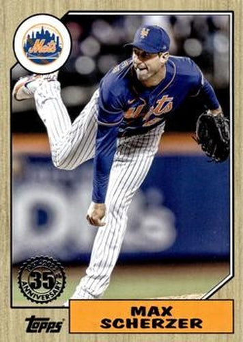 #87TBU-4 Max Scherzer - New York Mets - 2022 Topps Update - 1987 Topps Baseball 35th Anniversary Baseball