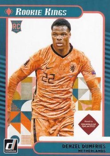#4 Denzel Dumfries - Netherlands - 2021-22 Donruss Road to FIFA World Cup Qatar 2022 - Rookie Kings Soccer