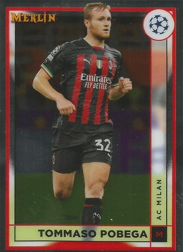 #4 Tommaso Pobega - A.C. Milan - 2022-23 Merlin Chrome UEFA Club Competitions Soccer