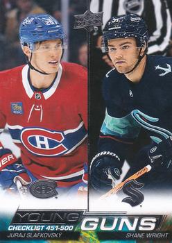 #500 Young Guns Checklist Juraj Slafkovsky / Shane Wright - Montreal Canadiens / Seattle Kraken - 2022-23 Upper Deck Hockey