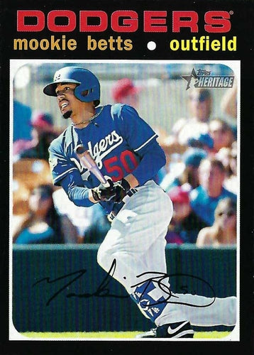 #502b Mookie Betts - Los Angeles Dodgers - 2020 Topps Heritage Baseball