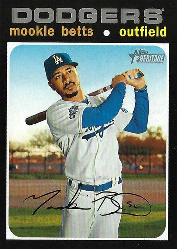 #502c Mookie Betts - Los Angeles Dodgers - 2020 Topps Heritage Baseball