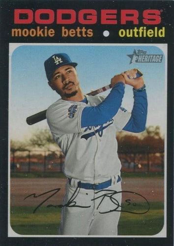 #502e Mookie Betts - Los Angeles Dodgers - 2020 Topps Heritage Baseball