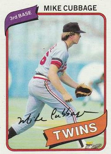 #503 Mike Cubbage - Minnesota Twins - 1980 Topps Baseball