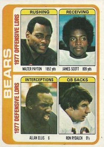 #504 Walter Payton / James Scott / Allan Ellis / Ron Rydalch - Chicago Bears - 1978 Topps Football