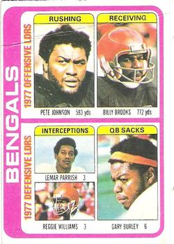 #505 Pete Johnson / Billy Brooks / Lemar Parrish / Reggie Williams / Gary Burley - Cincinnati Bengals - 1978 Topps Football