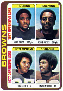 #506 Greg Pruitt / Reggie Rucker / Thom Darden / Mack Mitchell - Cleveland Browns - 1978 Topps Football