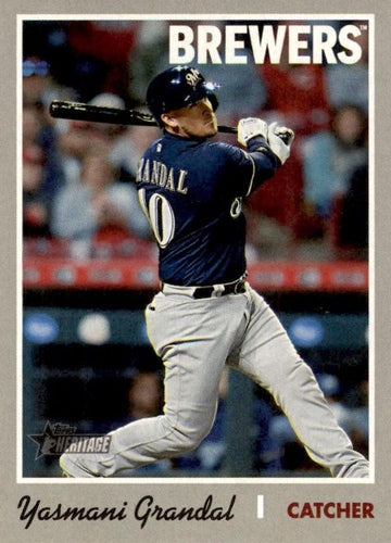 #506c Yasmani Grandal - Milwaukee Brewers - 2019 Topps Heritage Baseball