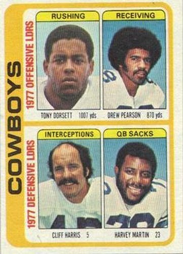 #507 Tony Dorsett / Drew Pearson / Cliff Harris / Harvey Martin - Dallas Cowboys - 1978 Topps Football