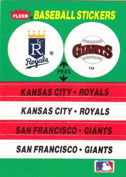 #50 Kansas City Royals / San Francisco Giants - Kansas City Royals / San Francisco Giants - 1988 Fleer - Team Stickers Baseball