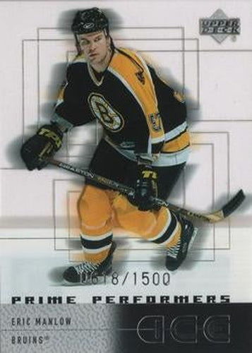 #110 Eric Manlow - Boston Bruins - 2000-01 Upper Deck Ice Hockey