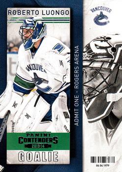 #50 Roberto Luongo - Vancouver Canucks - 2013-14 Panini Contenders Hockey