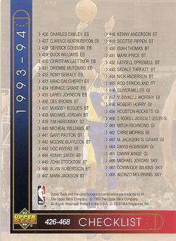 #510 Checklist: 426-510 - Indiana Pacers / Detroit Pistons - 1993-94 Upper Deck Basketball