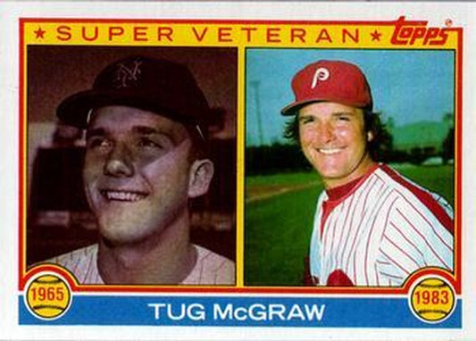 #511 Tug McGraw - New York Mets / Philadelphia Phillies - 1983 Topps Baseball