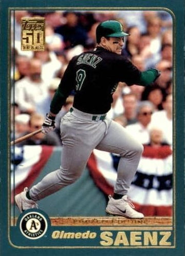 #512 Olmedo Saenz - Oakland Athletics - 2001 Topps Baseball