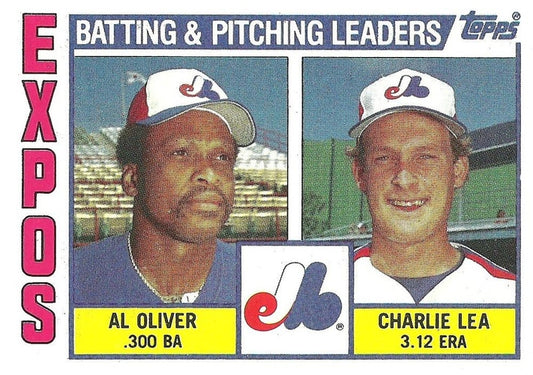#516 Expos Leaders / Checklist Al Oliver / Charlie Lea - Montreal Expos - 1984 Topps Baseball