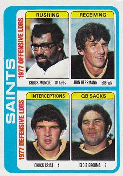 #517 Chuck Muncie / Don Herrmann / Chuck Crist / Elois Grooms - New Orleans Saints - 1978 Topps Football
