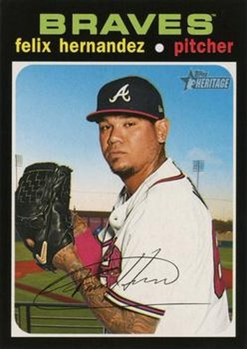 #518 Felix Hernandez - Atlanta Braves - 2020 Topps Heritage Baseball