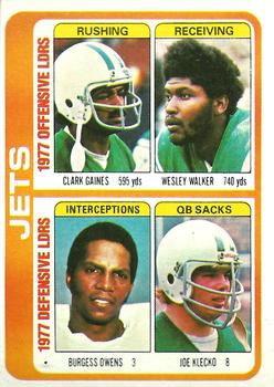 #519 Clark Gaines / Wesley Walker / Burgess Owens / Joe Klecko - New York Jets - 1978 Topps Football